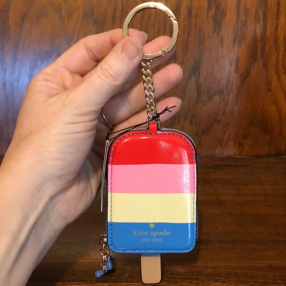 NWT-Kate Spade-Popsicle Keychain/Bag Charm-Red, White & Blue-Summertime-$129